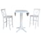 International Concepts Round 42, Round Pedestal Bar Height Table with 2 Bar Height Stools, White, 42 in W, 42 in L, Wood K08-42DP-27B-S6133-2 - alternate 3